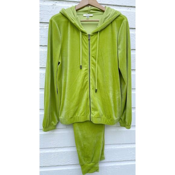 Cable & Gauge Tops - CABLE & GAUGE Lounge Set Sweatshirt & Jogger Pants Womens L Lime Green Stretch